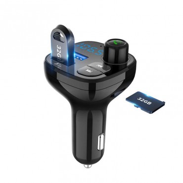 BT12Q QC3.0 bluetooth Music Hands-Free Calling Car Charger