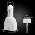 CC37-IPA3 5.0V/4600mA White Dual USB Car Charger For Mobile Phone