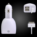 CC37-IPA3 5.0V/4600mA White Dual USB Car Charger For Mobile Phone