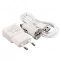 Car USB Charger Adapter Wall Charger Combo Micro USB 3.0 Cable for Galaxy S5 Note 3