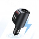 3.1A Dual Port Black Digital Display Fast Charging Car Charger