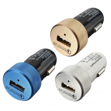 Gold Blue White USB Car Charger Quick Charge 2.0 Adapter For Many Mobile Phone