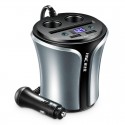 108D Gray Blue Car Charger With Digital Voltage