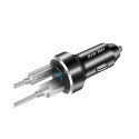 HSC-2000 4.8A Type-c Dual USB Aluminum Alloy Car Charger