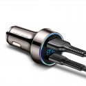 HSC-3000 6A Current Super Fast Charge Copper Body PD And QC 3.0 Digital Car Charger