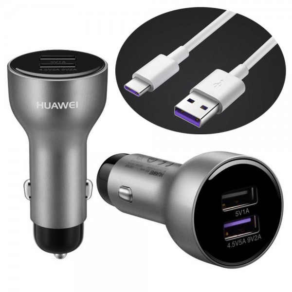 AP38 Quick Charge Car Charger Fast Charging Dual USB + Type C Cable