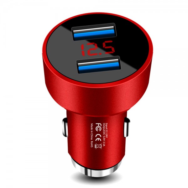 Metal Smart Fast Charger Digital Voltage Monitoring Car Charger