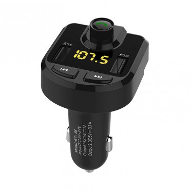 Mini LED Display Dual USB 3.1A FM Transmitter Car Charger bluetooth Hands-free Noise Cancellatio Kit