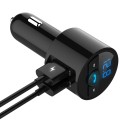 Mini LED Display Dual USB bluetooth Hands-free Smart Quick Car Charger Built-in Microphone