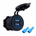 P18-S Touch Switch with Terminal 2.4A+2.4A Dual USB Car Motorized Modified Charger Mobile Phone 12-24V