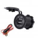 P2-S Touch Switch 2.1A+2.1A Dual USB Car Motorized Modified Charger Mobile Phone 12-24V