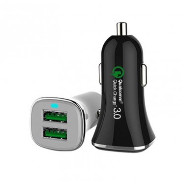 QC3.0 Qualcomm 36W Dual USB Port Fast Charge Car Charger High Power