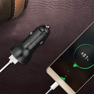 QK505 QC3.0/SCP 2.4A Dual USB Supercharge Car Charger
