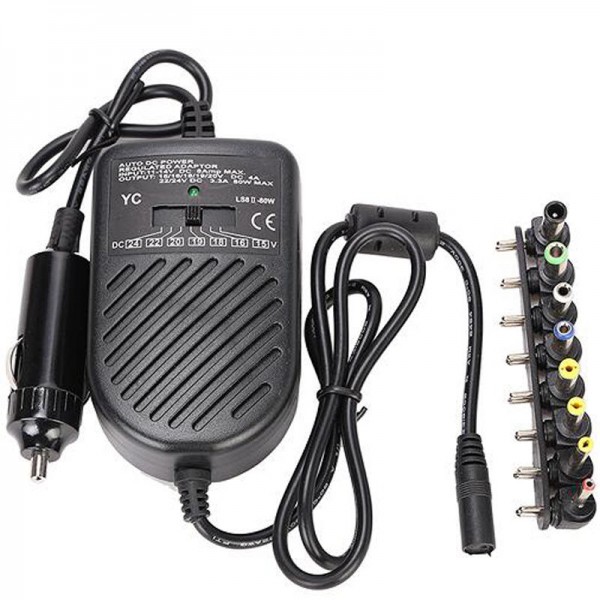 80W 15V 24V Notebook Multi-purpose Power Adapter Car Charger