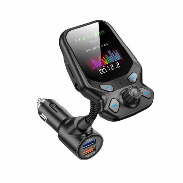 T819 QC 3.0 Smart Fast Car Charger Dual USB Expansion Bluetooth 5.0 With Colorful Screen