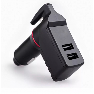 Universal Fast 3 in 1 USB Car Charger Seat Belt Cutter Emergency Hammer Spring Loaded Glass Breaker Razor FOR Sharp