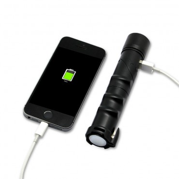 BM2197 6In1 Car Charger USB 1400mAh Multi-funtional Rechargeable with Light Safety Hammer