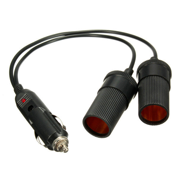12-24V 5A Car Dual 2 Way Double Socket Plug Adaptor Adapter