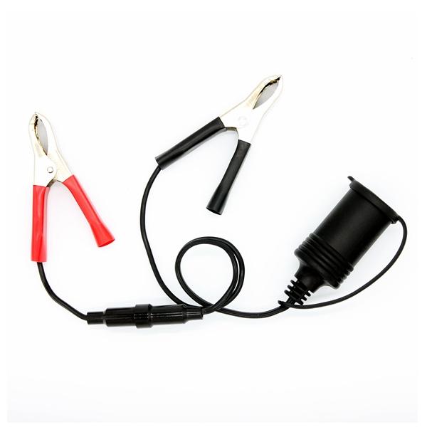 12V Battery Clip To Car Cigarette Lighter Female Socket Adapter Cable With 10A Fuse