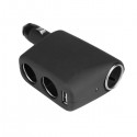 3 Way Car Cigarette Lighter Socket with USB 90 Degree Rotate