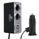 Double USB Port 2 Way Car Cigarette Lighter Socket Splitter Charger