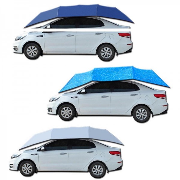 400*215CM Car Umbrella Tent Sun Shade Cover Portable Semi Automatic Outdoor