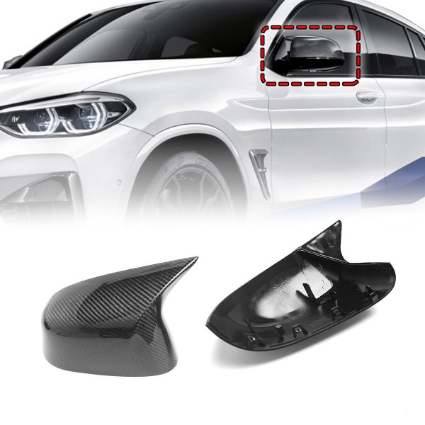 A Pair Replacement Plastic Gloss Rear Side Car Mirror Cover For BMW X3 - X6 G01 2018 +