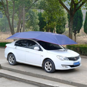 Portable Semi-automatic Car Umbrella Tent Waterproof Anti UV 400x210cm