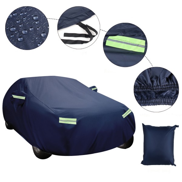 XL 4.9x1.8x1.5M 210T Universal Full Car Cover Waterproof Dustproof UV Resistant For Sedan