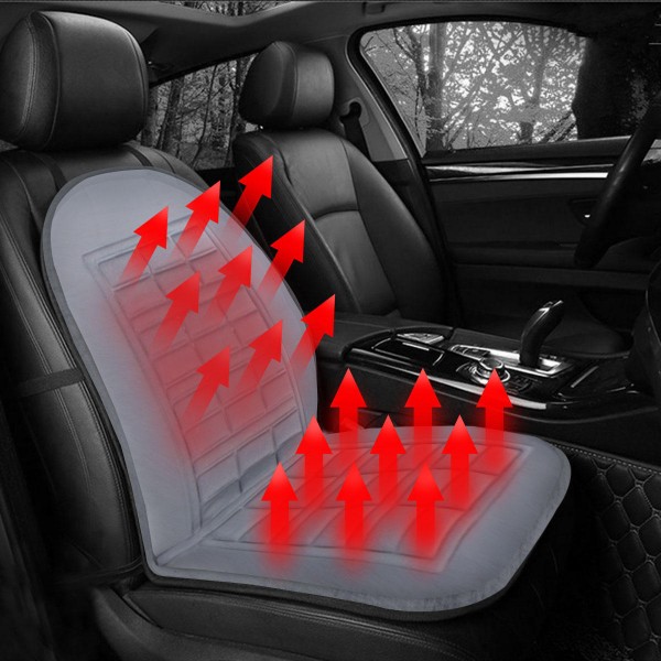 12V Car Front Seat Heated Cushion Winter Warmer Cover Protector Electric Heating Pad