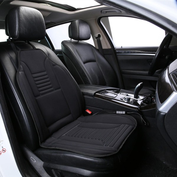 12V Polyester Black Car Seat Heated Cushion Seat Warmer Winter Household Cover Electric Heating Mat