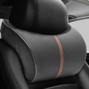 2Pcs Leather Memory Foam Car Neck Rest Pillow Safety Cushion Head Support Covers