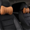 2pcs Leather Double Layer Car Autos Seat Headrest Neck Rest Pillow Cushion