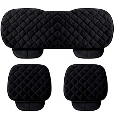 3PCS Universal Seat Covers Thicken Cushion Front Rear Protector Nonslip