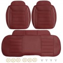 3pcs PU Leather Car Front Rear Seat Covers Universal Seat Protector Seat Cushion Pad Mat