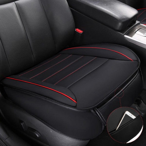 49x52cm PU Leather Car Seat Cushion Breathable Cover Chair Protector Mat Universal Black