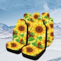 5PCS Car Seat Cover Sunflower Printed Front Seat Protective Mats Universal