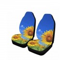 5PCS Universal Car Van Seat Covers Sunflower Printed Front Rear Protection Mats