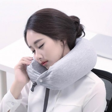 8H Neck Support Pillow Sleep Relax Headrest Latex Cushion for Car Travel Home Office