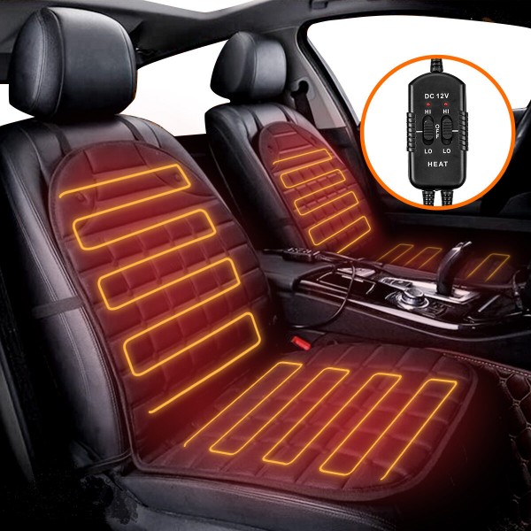 2PCS Heated Car Seat Cushion Winter Hot Universal Control Pad