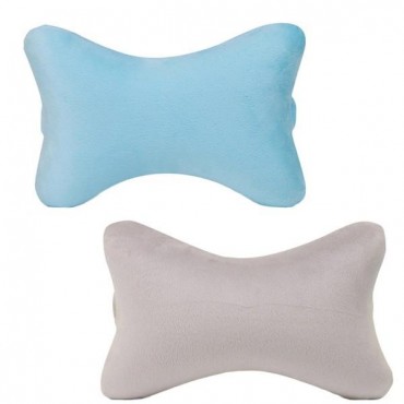 Car Head Rest Bone Shape Car Memory Pillow Cover Head Rest Cushion Blue Gray 28x19x8 cm