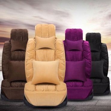 Car Seat Cover Breathable Warm Velvet Thickening Sponge Non-slip Cloth