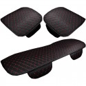 Car Seat Protector Car Full Set Cover Front + Rear PU Leather Cushion Pad Mat