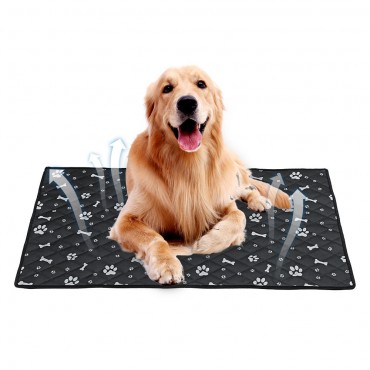 Fiber Pet Dog Cat Soft Summer Cooling Mat Bed Chilly Pad Cushion Black S/M/L/XL