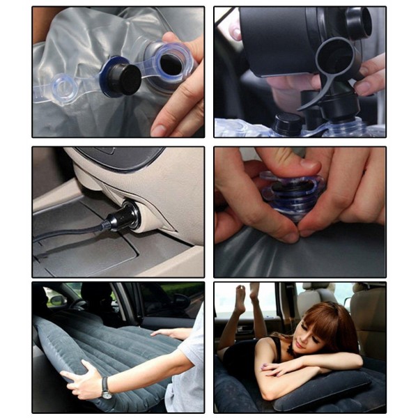 Inflatable Travel Car Air Mattresses Bed Rear Seat Sleep Rest Mat Pillow With pump Accessories