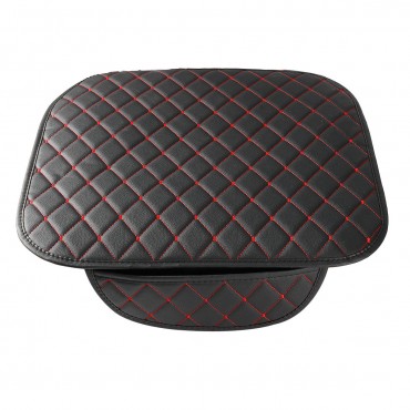 Leather Car Front Seat Cushion Covers Breathable Chair Protector Seat Pad Mat with Storage Bag