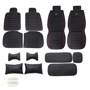 Leather Car Seat Cover 5-Seat SUV Car Seat Cushion Front & Rear Set