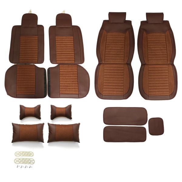 Leather Car Seat Cover 5-Seat SUV Car Seat Cushion Front Rear Set