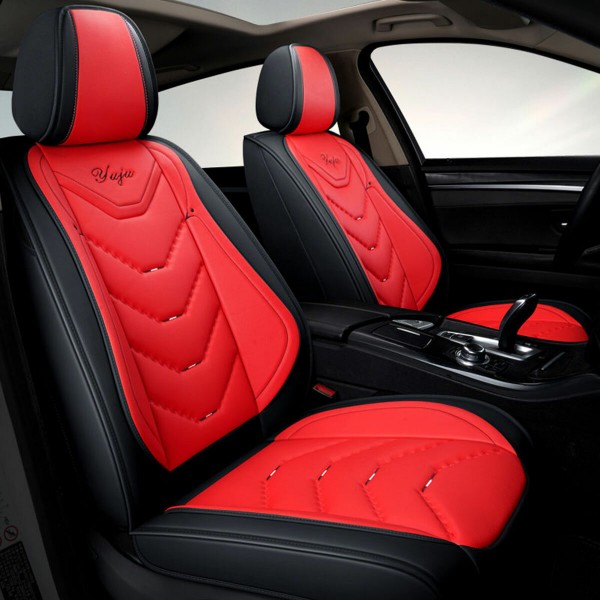 Universal PU Leather Car Auto Front Seat Cushion Pad Cover Protector Mat Black