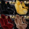 Universal Soft Car Sheepskin Front Seat Cover Cushion Mat Long Wool Fur